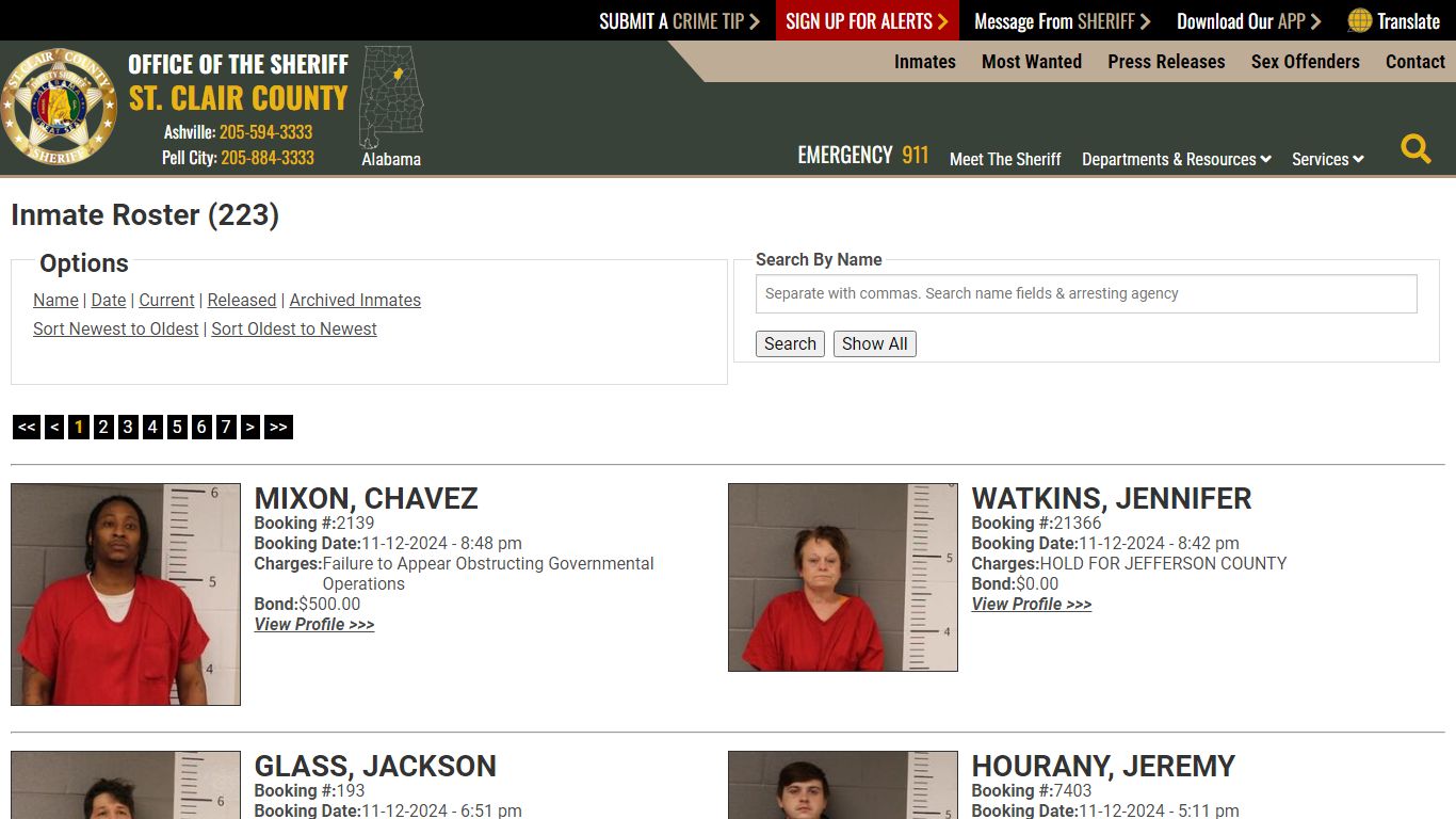 Inmate Roster - Current Inmates Booking Date Descending - St. Clair ...