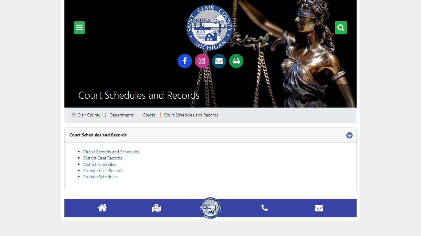 Court Schedules and Records - St. Clair County, Michigan