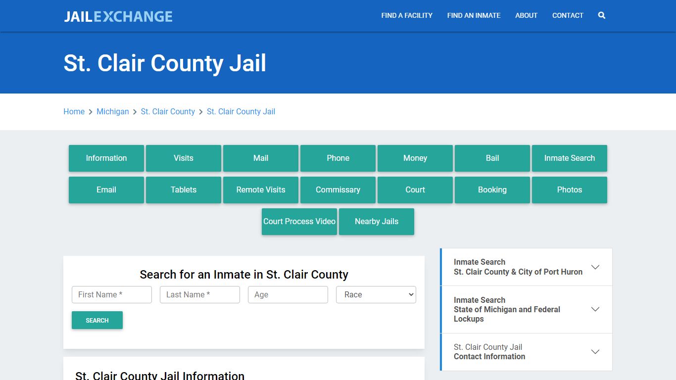 St. Clair County Jail Roster Lookup, MI, Inmate Search